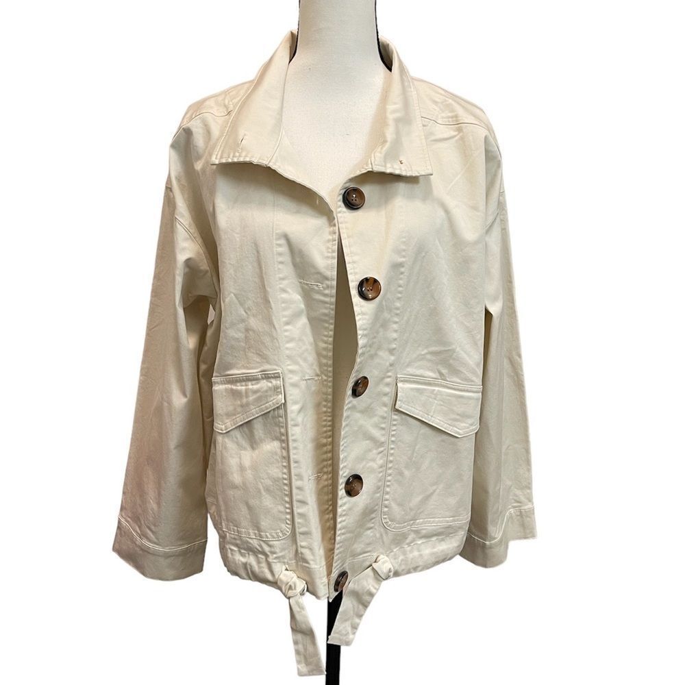 Eloquii beige women’s jacket size 16